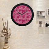 Beautiful dragonfly pink background Elegant Black Wall Clock