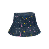 space pattern with planets, comets, constellations Unisex Bucket Hat