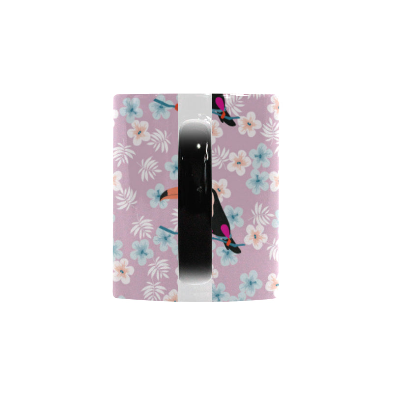 Beautiful toucan flower leaves Morphing Mug Heat Changing Mug