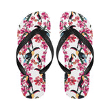 Toucan flower design pattern Unisex Flip Flops