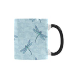 Dragonfly pattern blue background Morphing Mug Heat Changing Mug