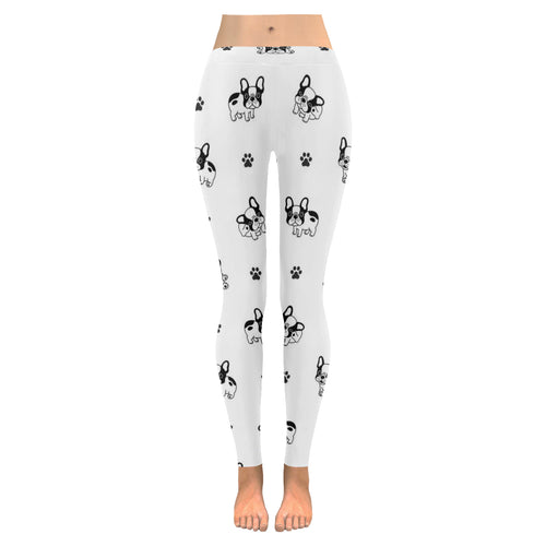 Cute french bulldog paw pattern Women's Legging Fulfilled In US