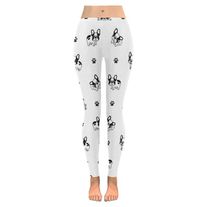 Cute french bulldog paw pattern Women's Legging Fulfilled In US