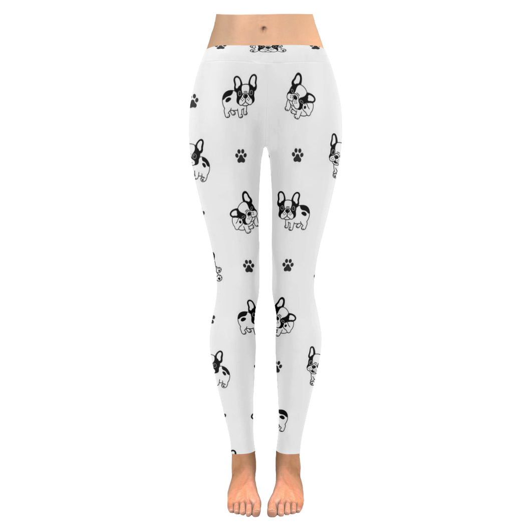 Cute french bulldog paw pattern Women's Legging Fulfilled In US