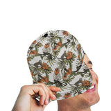 Monkey red hibiscus flower palm leaves floral patt All Over Print Snapback Cap