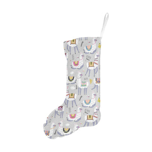 Cute Llama Alpaca pattern Christmas Stocking