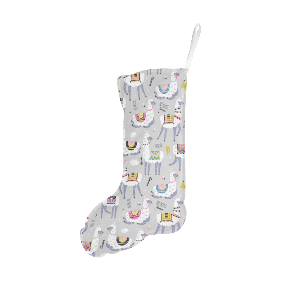 Cute Llama Alpaca pattern Christmas Stocking