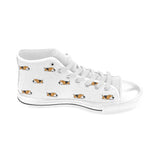 Cute beagle dog sleeping pattern Men's High Top Canvas Shoes White