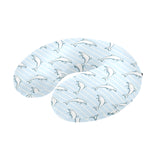 Dolphin blue striped background U-Shaped Travel Neck Pillow