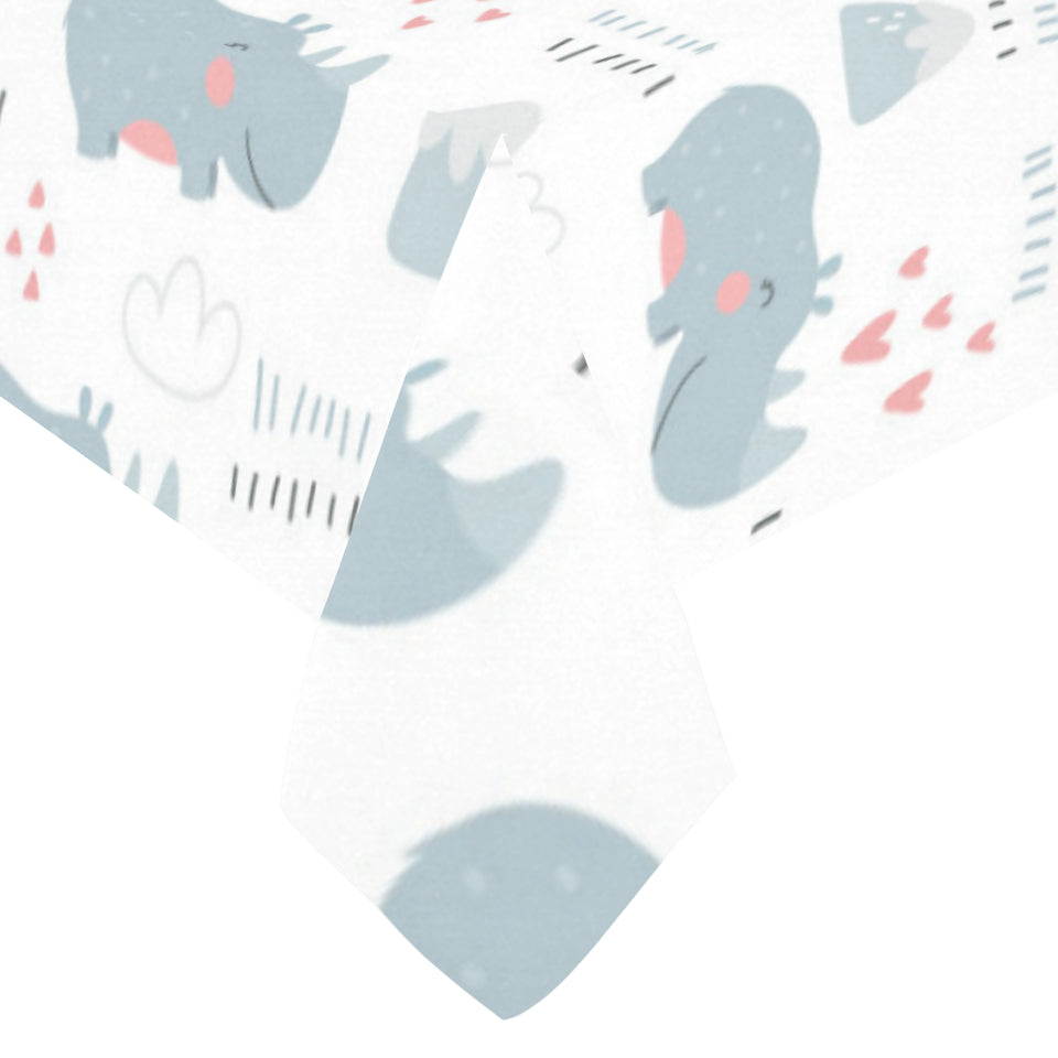 cute rhino heart pattern Tablecloth