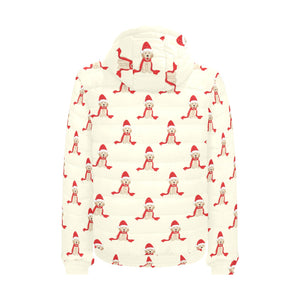 Golden Retriever Pattern Print Design 01 Men's Padded Hooded Jacket