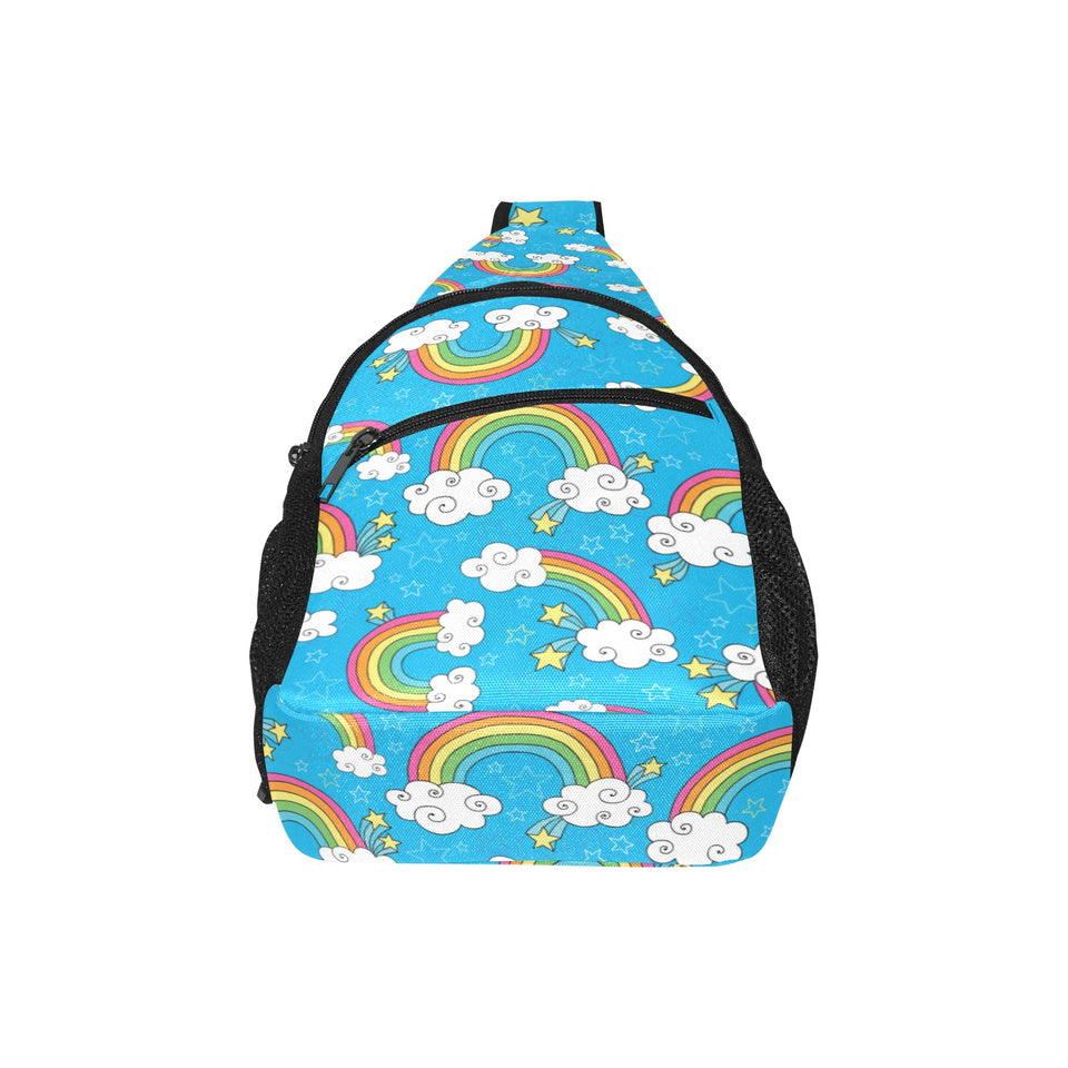 Rainbows Sky Clouds Pattern All Over Print Chest Bag