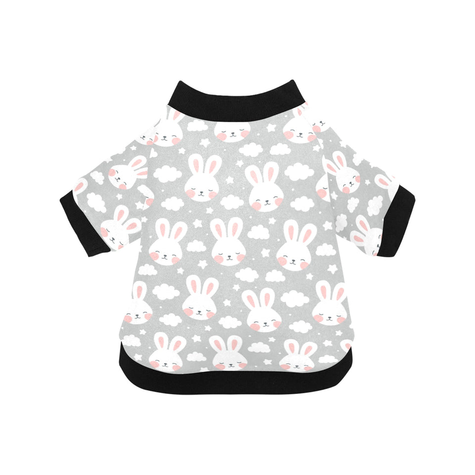 Rabbit cloud Pattern All Over Print Pet Dog Round Neck Fuzzy Shirt