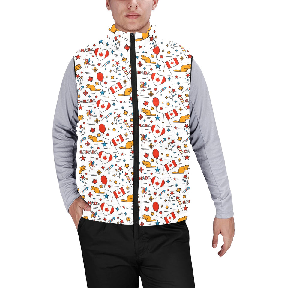 Canada Pattern Print Design 03 Men's Padded Vest