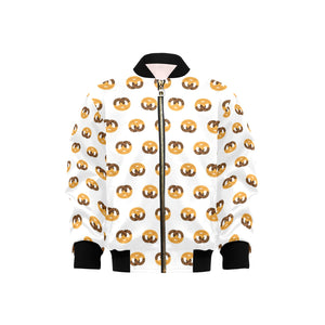 Pretzels Pattern Print Design 02 Kids' Boys' Girls' Bomber Jacket