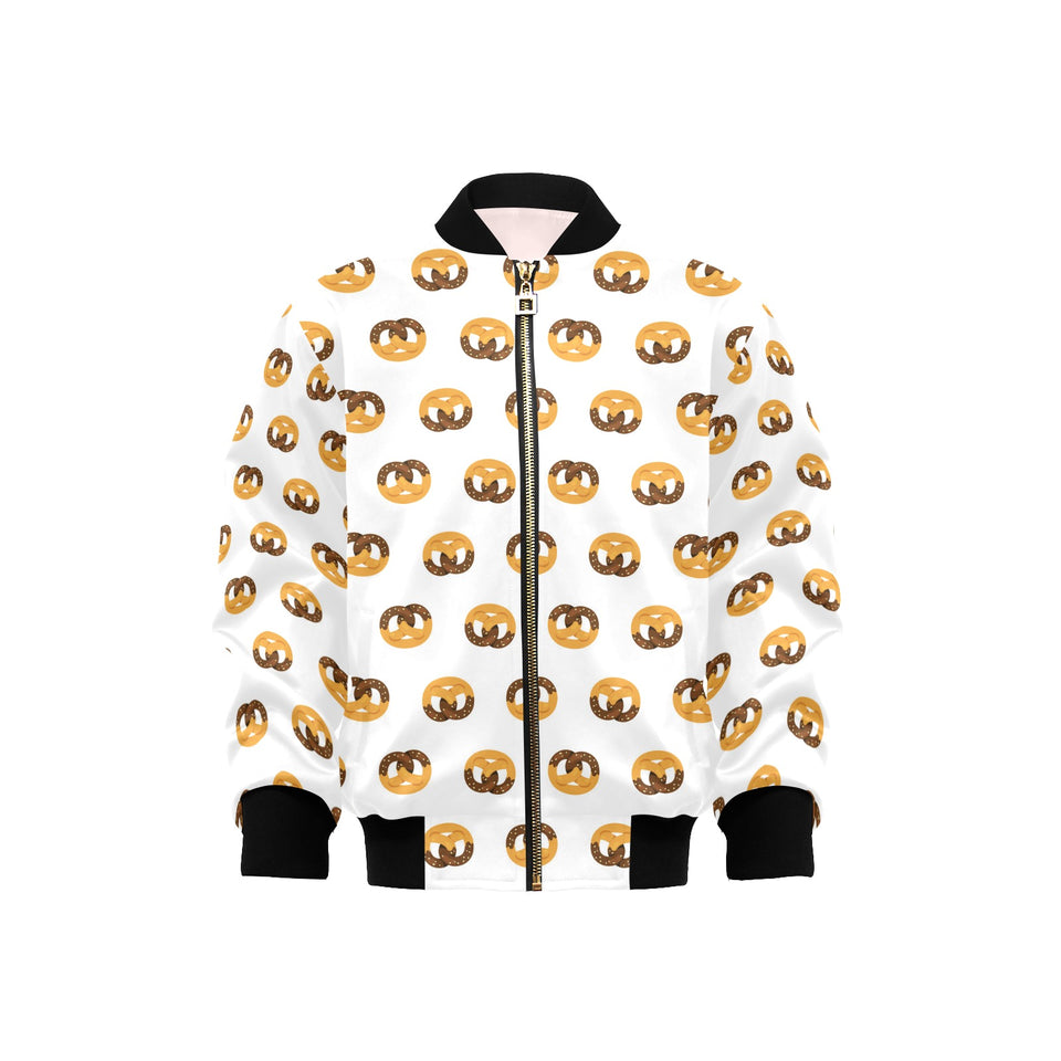 Pretzels Pattern Print Design 02 Kids' Boys' Girls' Bomber Jacket