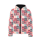 British Pattern Print Design 05 Kids' Boys' Girls' Padded Hooded Jacket