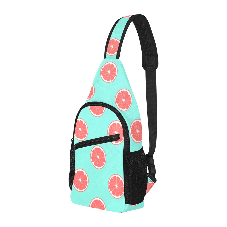 Grapefruit green background All Over Print Chest Bag