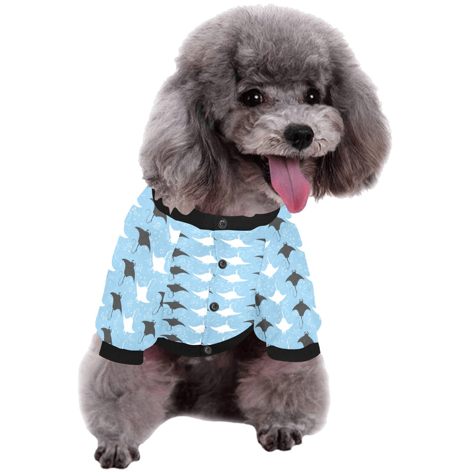 Stingray Pattern Print Design 03 All Over Print Pet Dog Round Neck Fuzzy Shirt