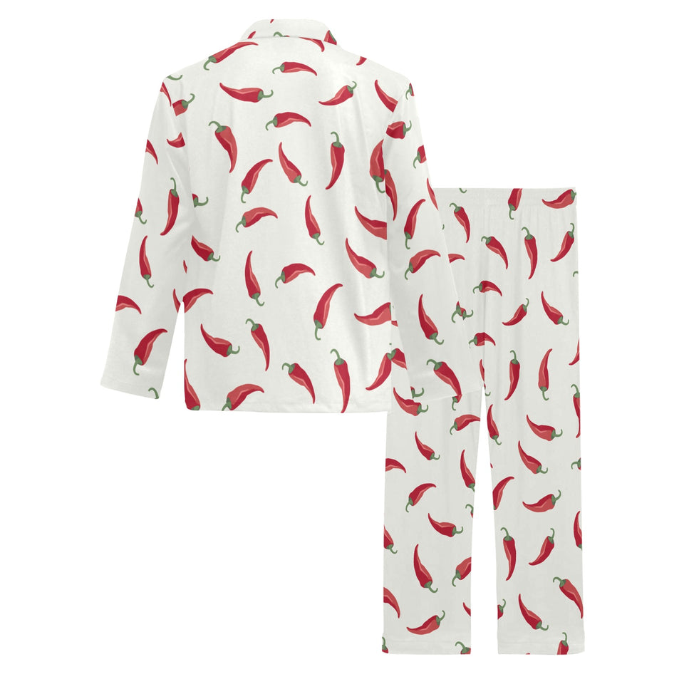 Chili peppers pattern Men's Long Pajama Set