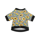 sunflowers ribbon background All Over Print Pet Dog Round Neck Fuzzy Shirt