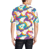 Colorful crow illustration pattern Men's All Over Print Polo Shirt