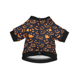 Halloween pattern Pumpkin background All Over Print Pet Dog Round Neck Fuzzy Shirt