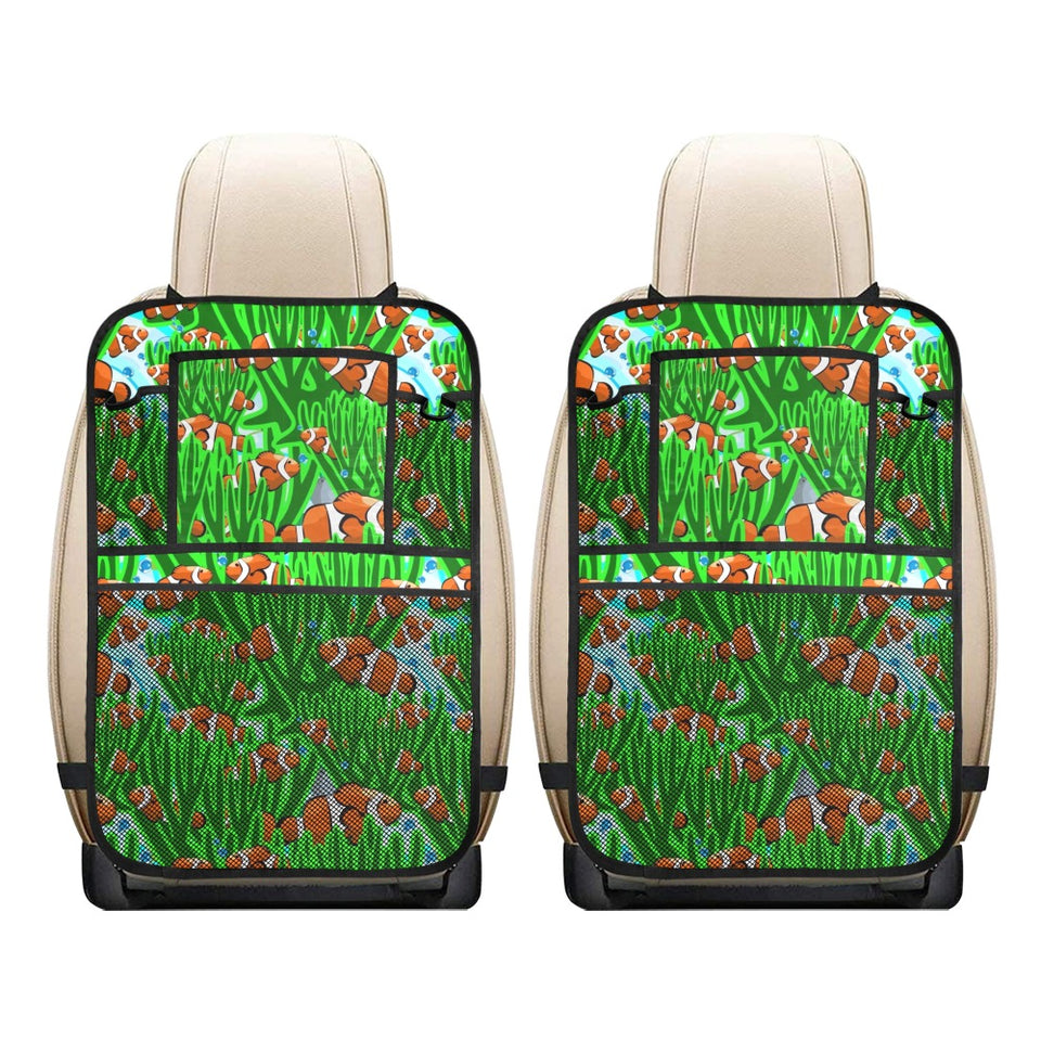 Clown Fish Pattern Print Design 01 Car Seat Back Organizer