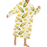 Corn Pattern Print Design 05 Blanket Robe with Sleeves