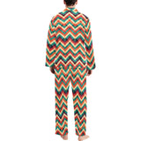 zigzag chevron colorful pattern Men's Long Pajama Set