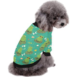 Cute frog dragonfly design pattern All Over Print Pet Dog Round Neck Fuzzy Shirt