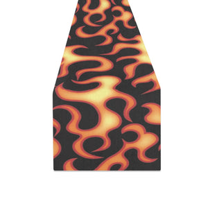 Fire flame dark pattern Table Runner