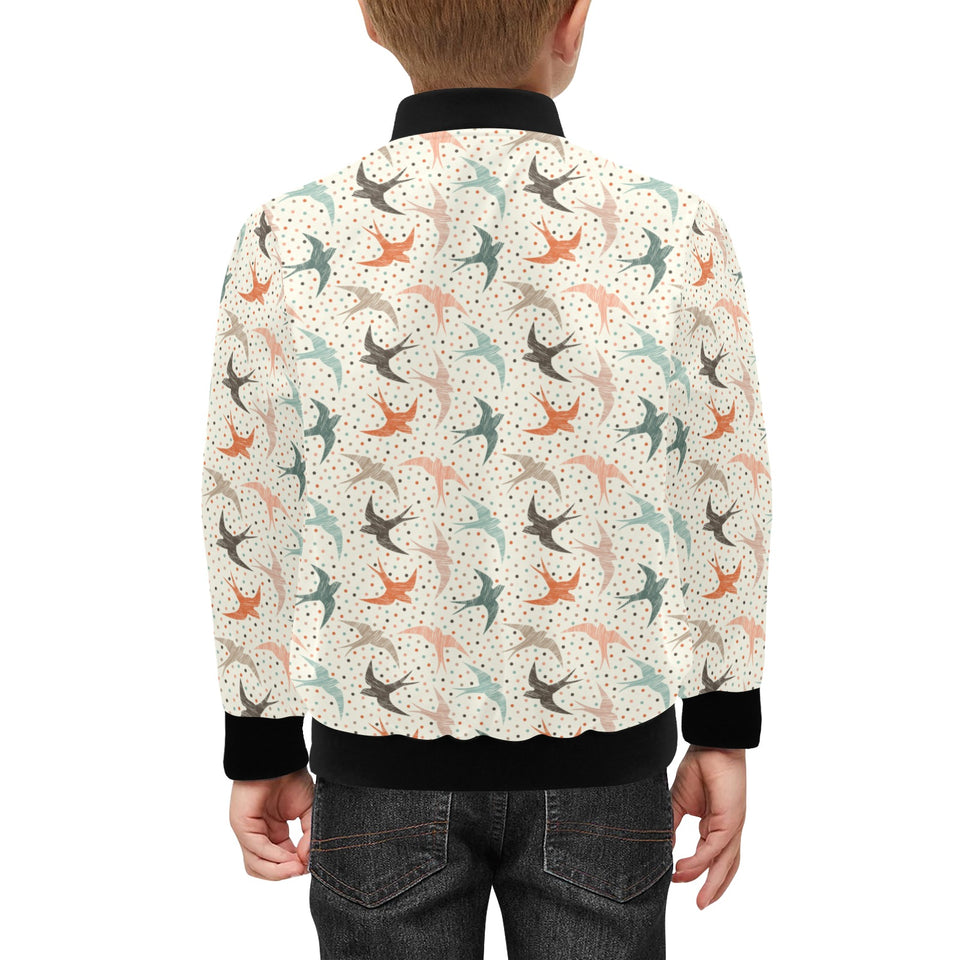 Swallow Pattern Print Design 02 Kids' Boys' Girls' Bomber Jacket