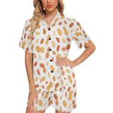 peanuts pattern Women's V-Neck Short Pajama Set