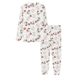 English Bulldog Pattern Print Design 01 Women's All Over Print Pajama Set