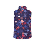 Red blue star pattern Women's Padded Vest