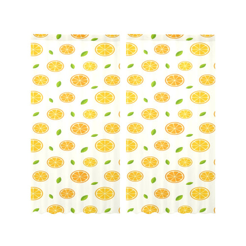 oranges leaves pattern Gauze Curtain