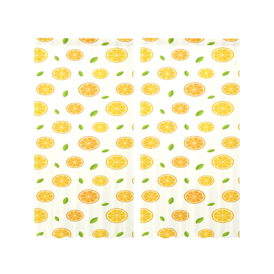 oranges leaves pattern Gauze Curtain