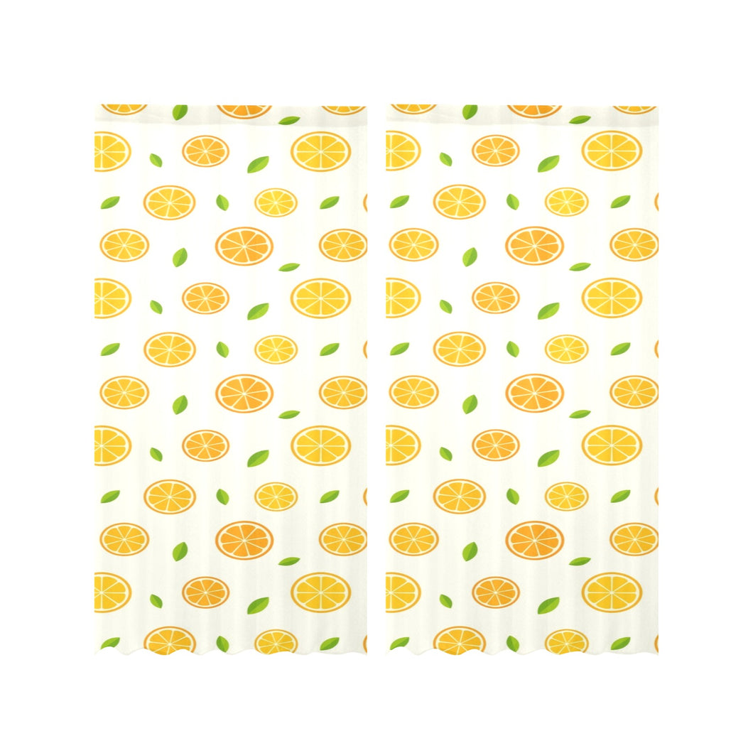 oranges leaves pattern Gauze Curtain