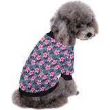 Hibiscus Pattern Print Design 05 All Over Print Pet Dog Round Neck Fuzzy Shirt