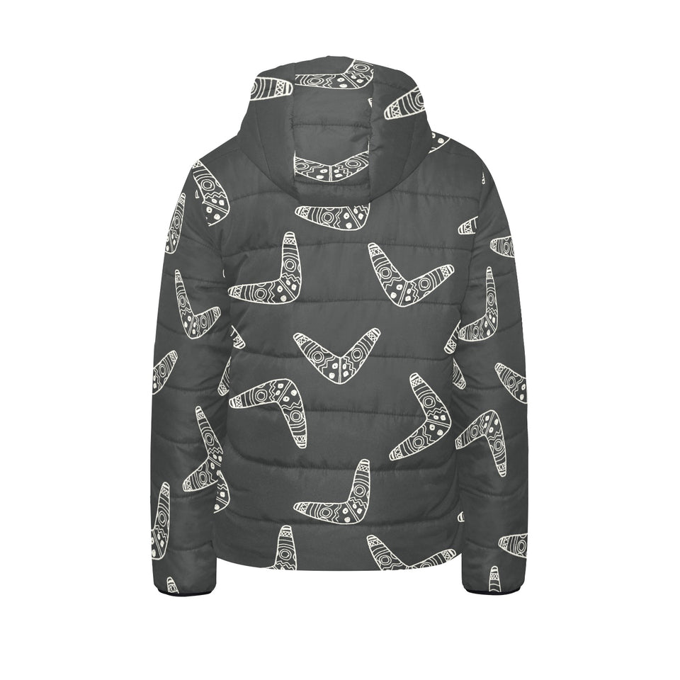 Hand drawn boomerang Australian aboriginal ornamen Kids' Boys' Girls' Padded Hooded Jacket