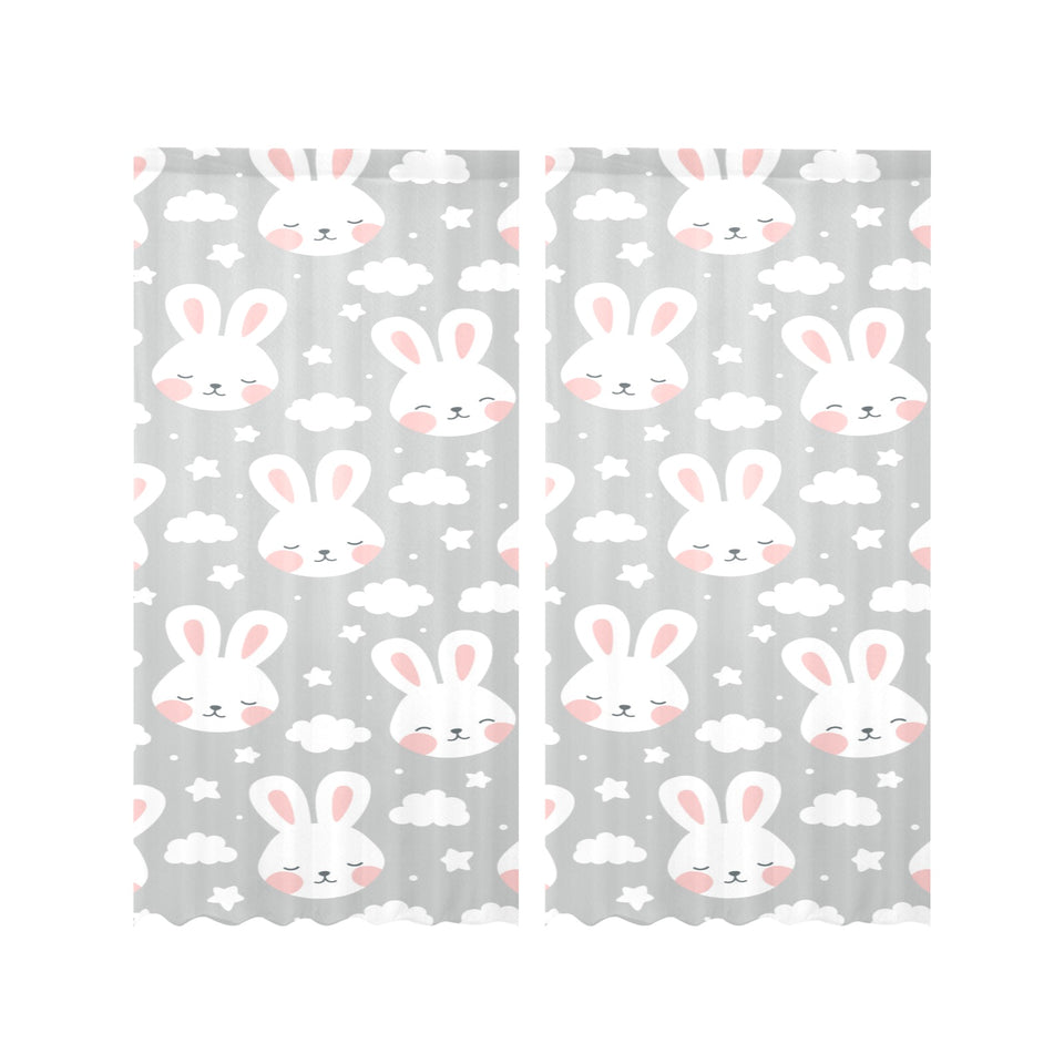 Rabbit cloud Pattern Gauze Curtain