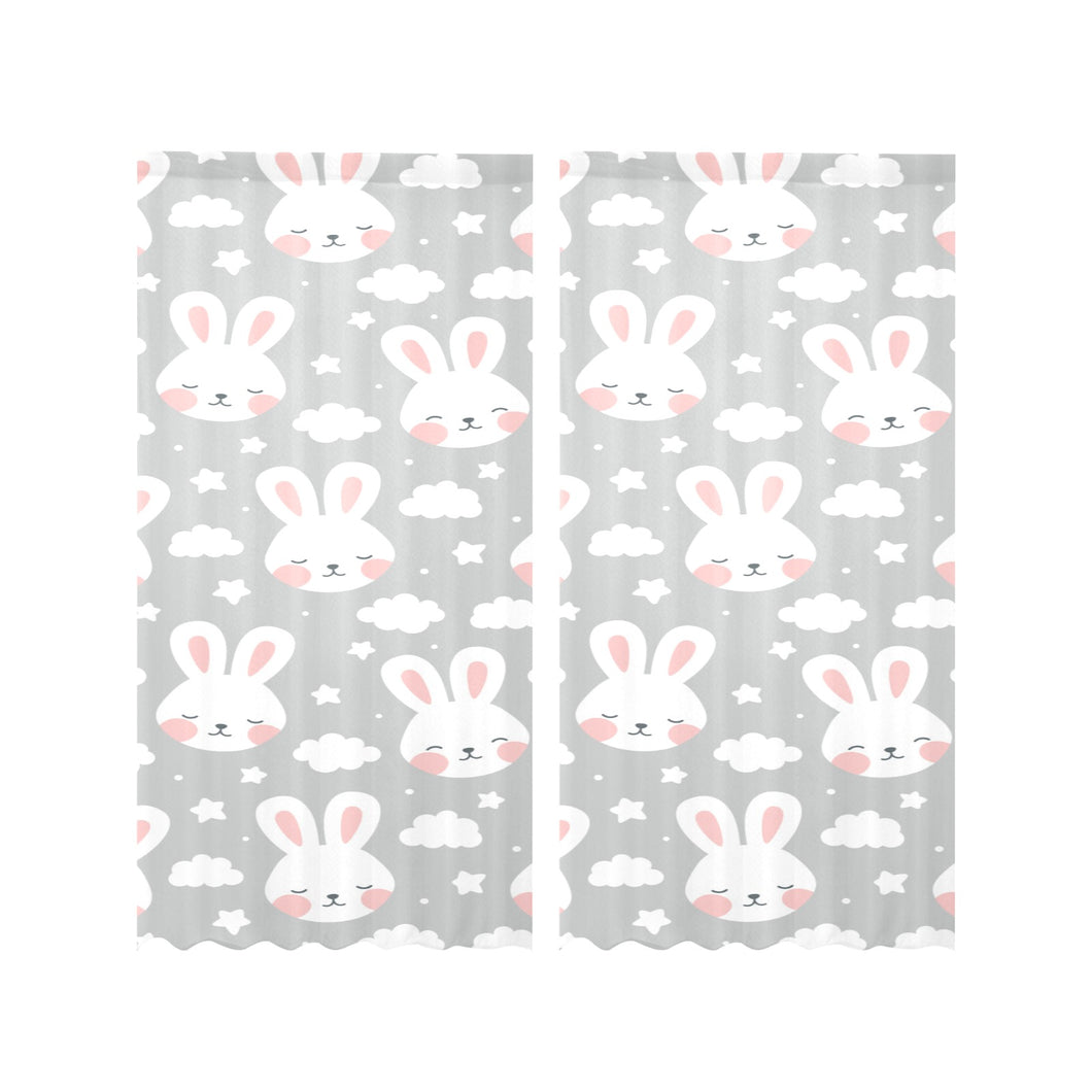 Rabbit cloud Pattern Gauze Curtain