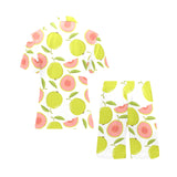 Guava pattern Men's V-Neck Short Pajama Set