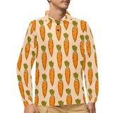 Carrot Pattern Print Design 04 Men's Long Sleeve Polo Shirt