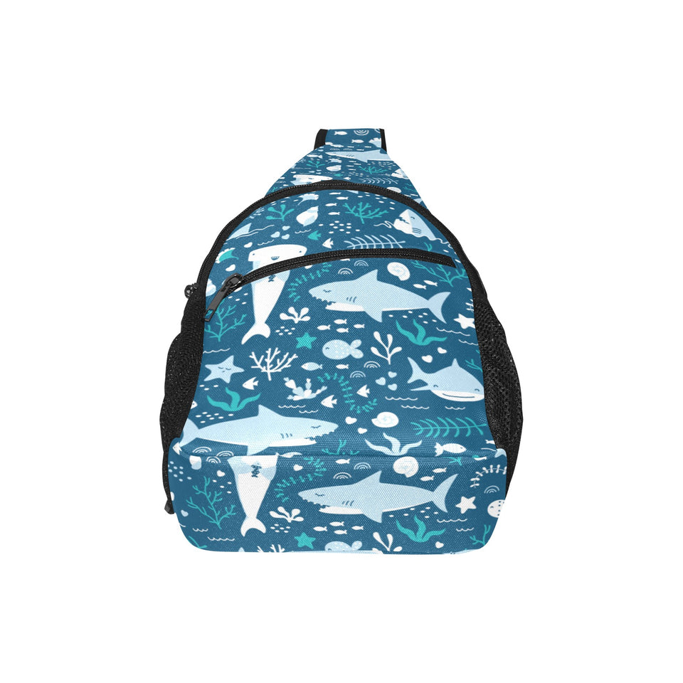 Cute shark pattern All Over Print Chest Bag