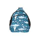 Cute shark pattern All Over Print Chest Bag