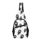 Ninja pattern plaid background All Over Print Chest Bag