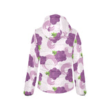 Cute Grape pattern Women's Padded Hooded Jacket