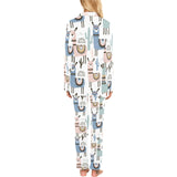 lama Alpaca cactus hand drawn pattern Women's Long Pajama Set